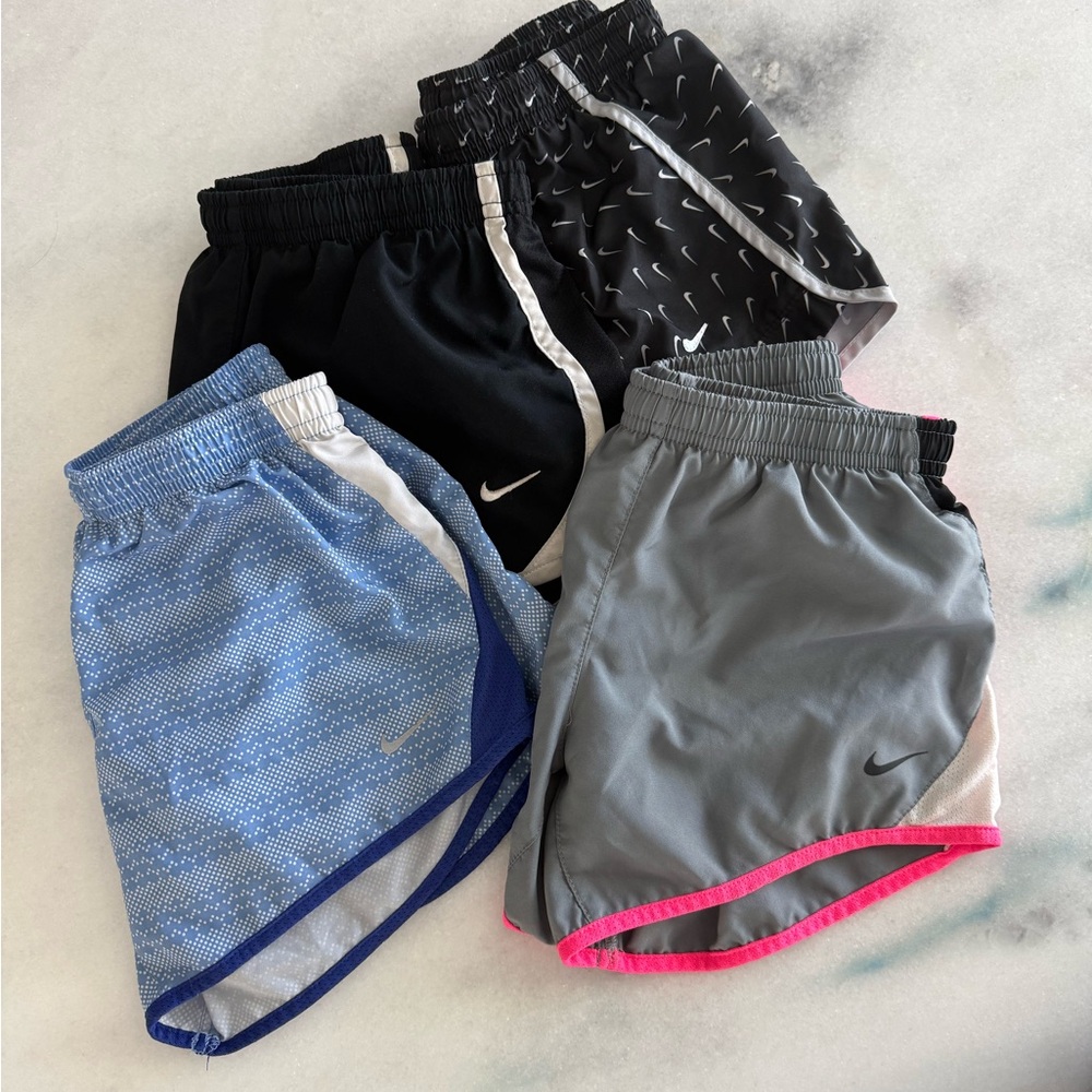 Nike Girl’s Dry Tempo shorts set of 4, size small, good condition